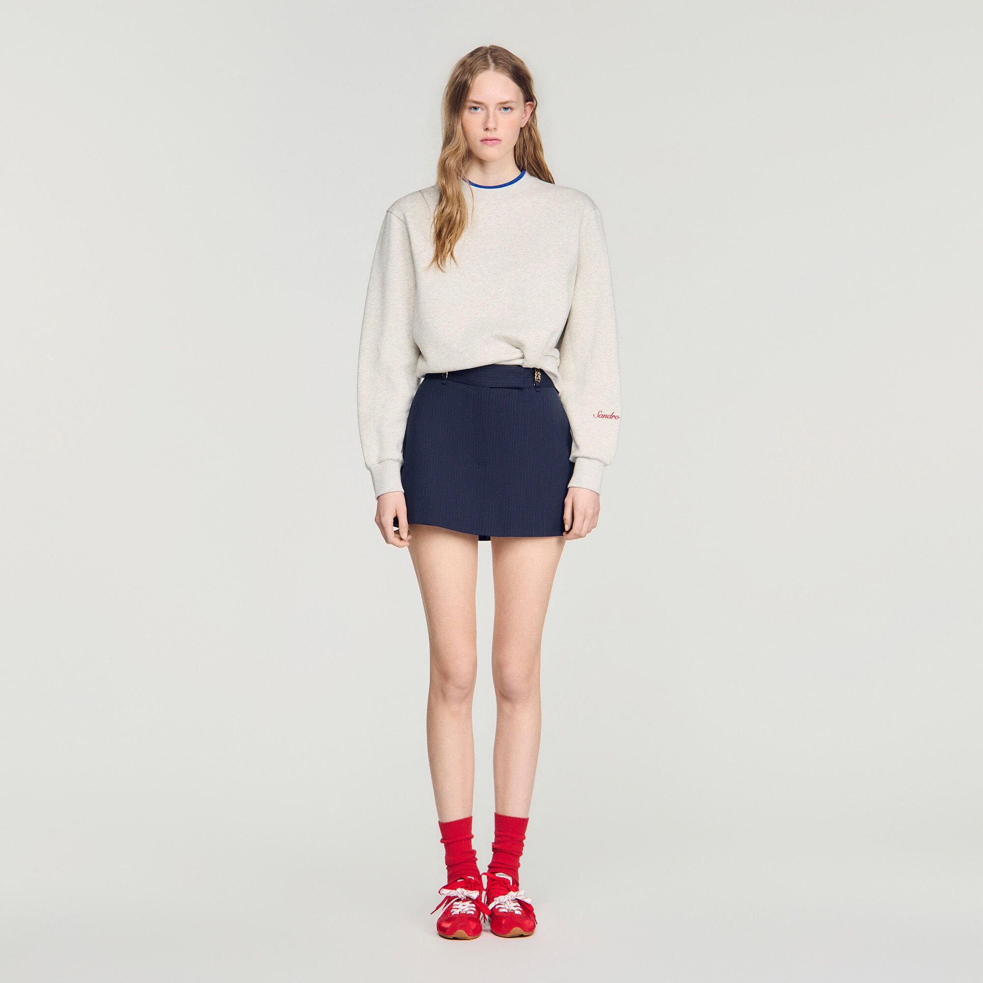 Falda pantal&oacute;n a rayas de lana