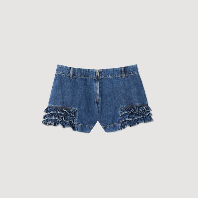 Pantalón corto vaquero con volantes