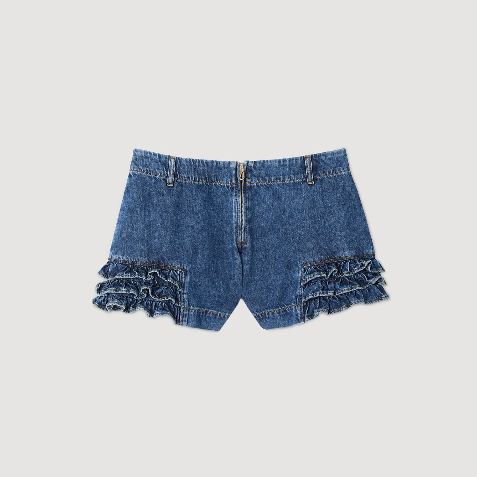 Pantalón corto vaquero con volantes