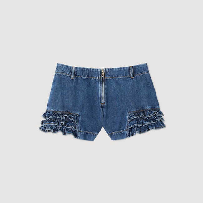 Pantalón corto vaquero con volantes