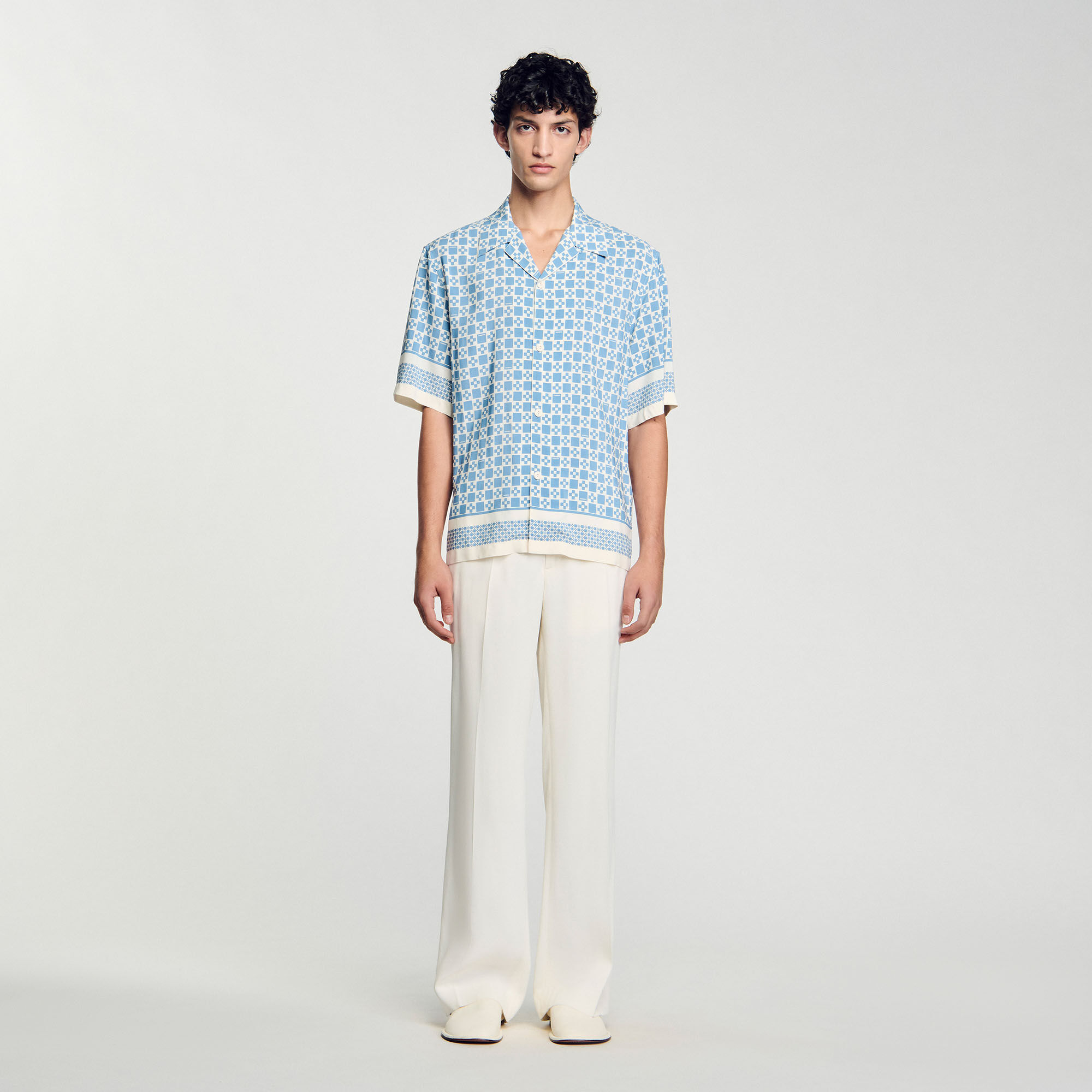 Camisa fluida con estampado Square Cross