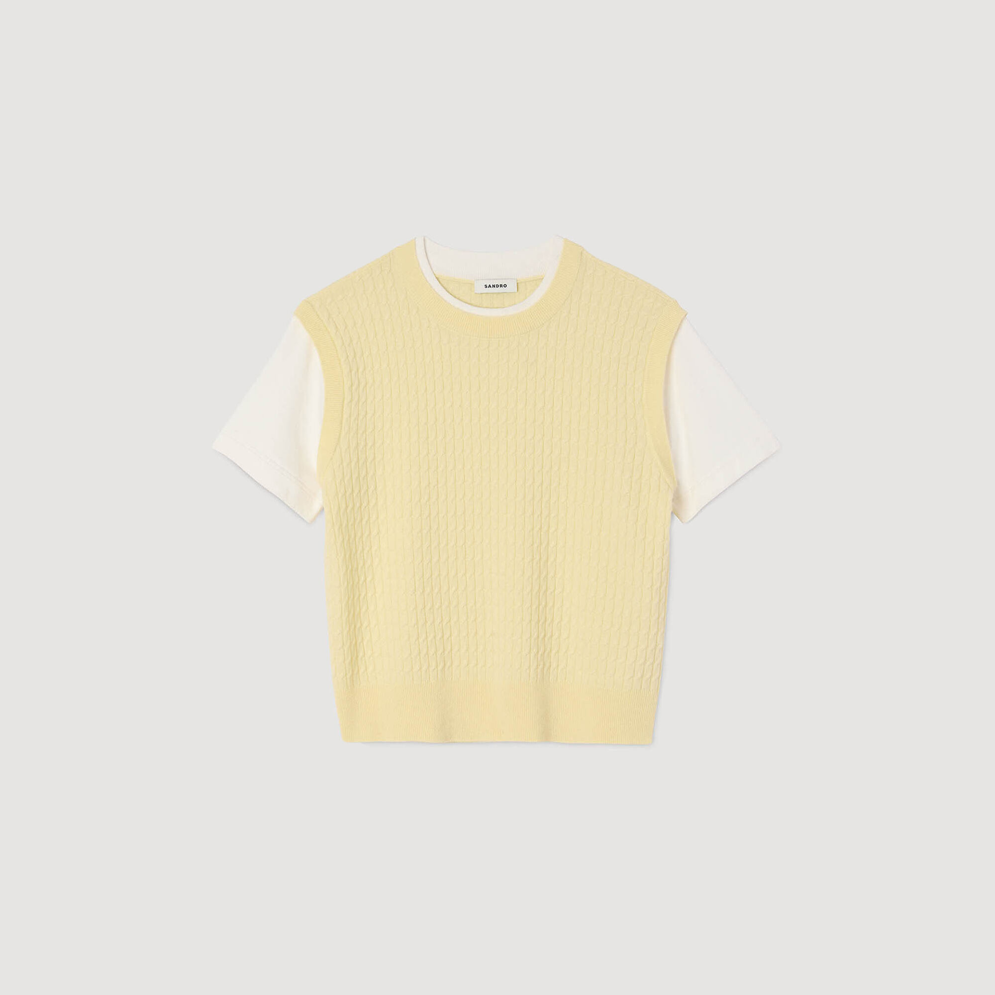 Jersey de punto de dos materiales