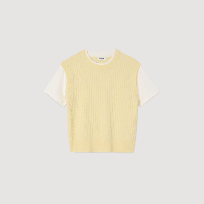 Jersey de punto de dos materiales