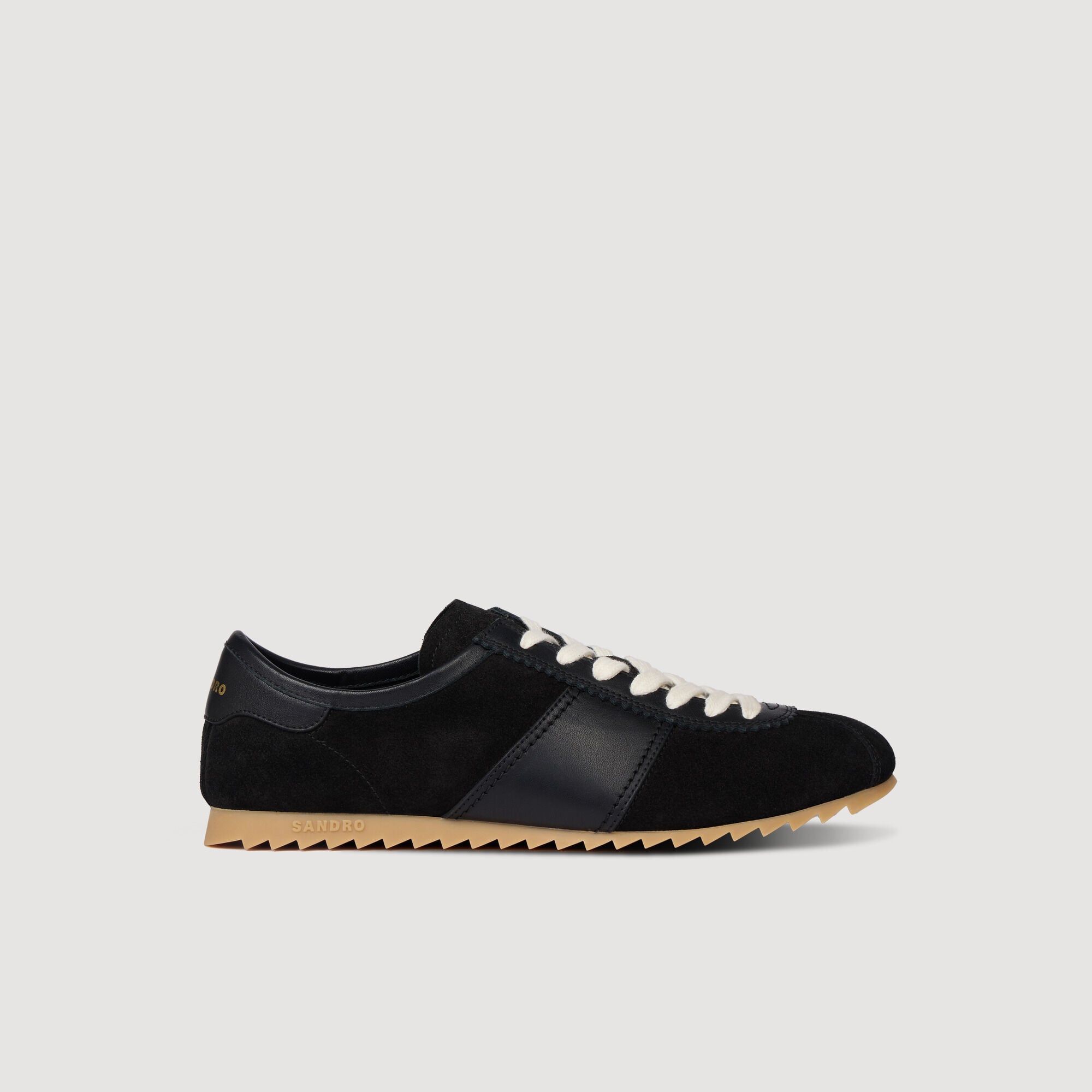 Zapatillas bajas de cuero y ante