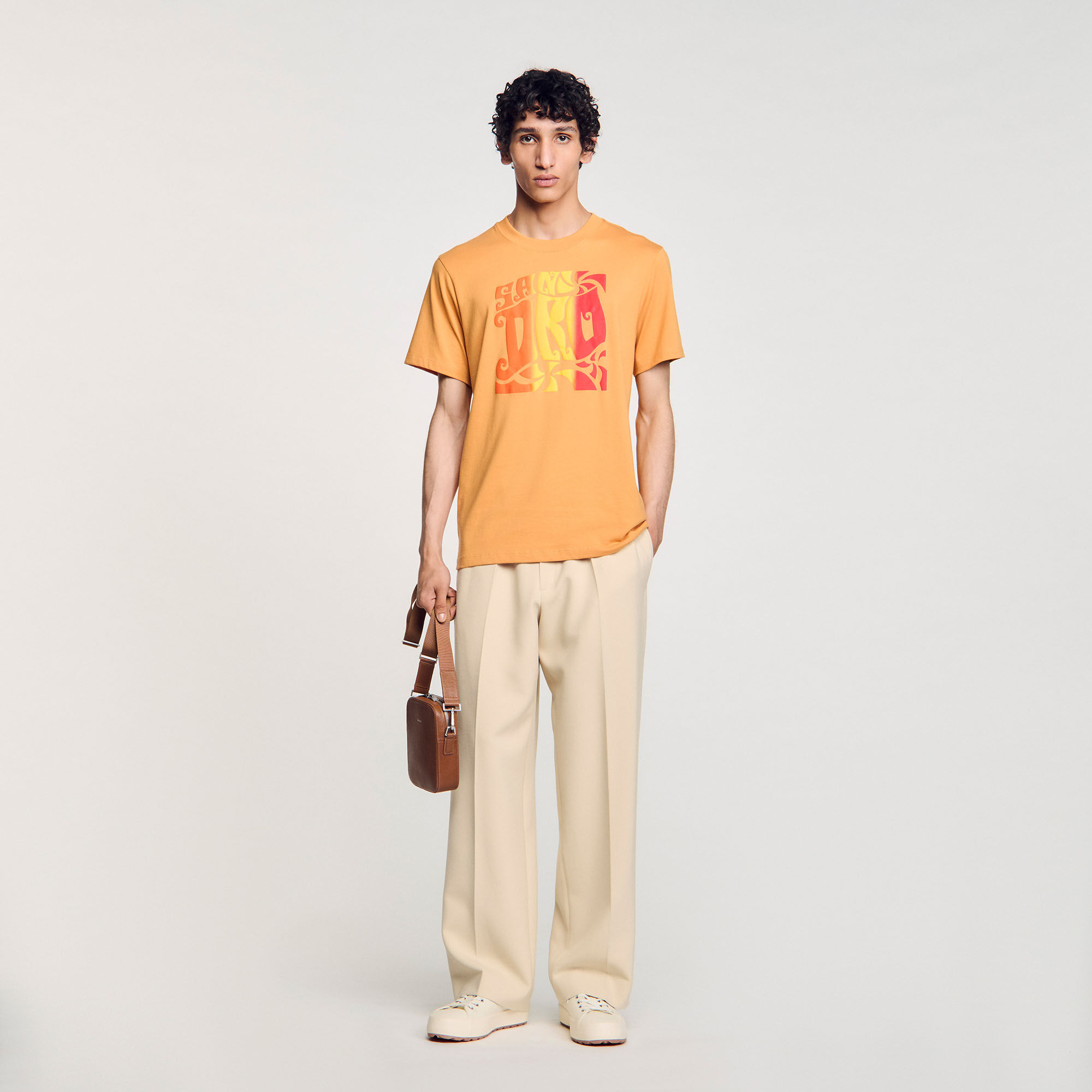 Camiseta de algodón estampado olas