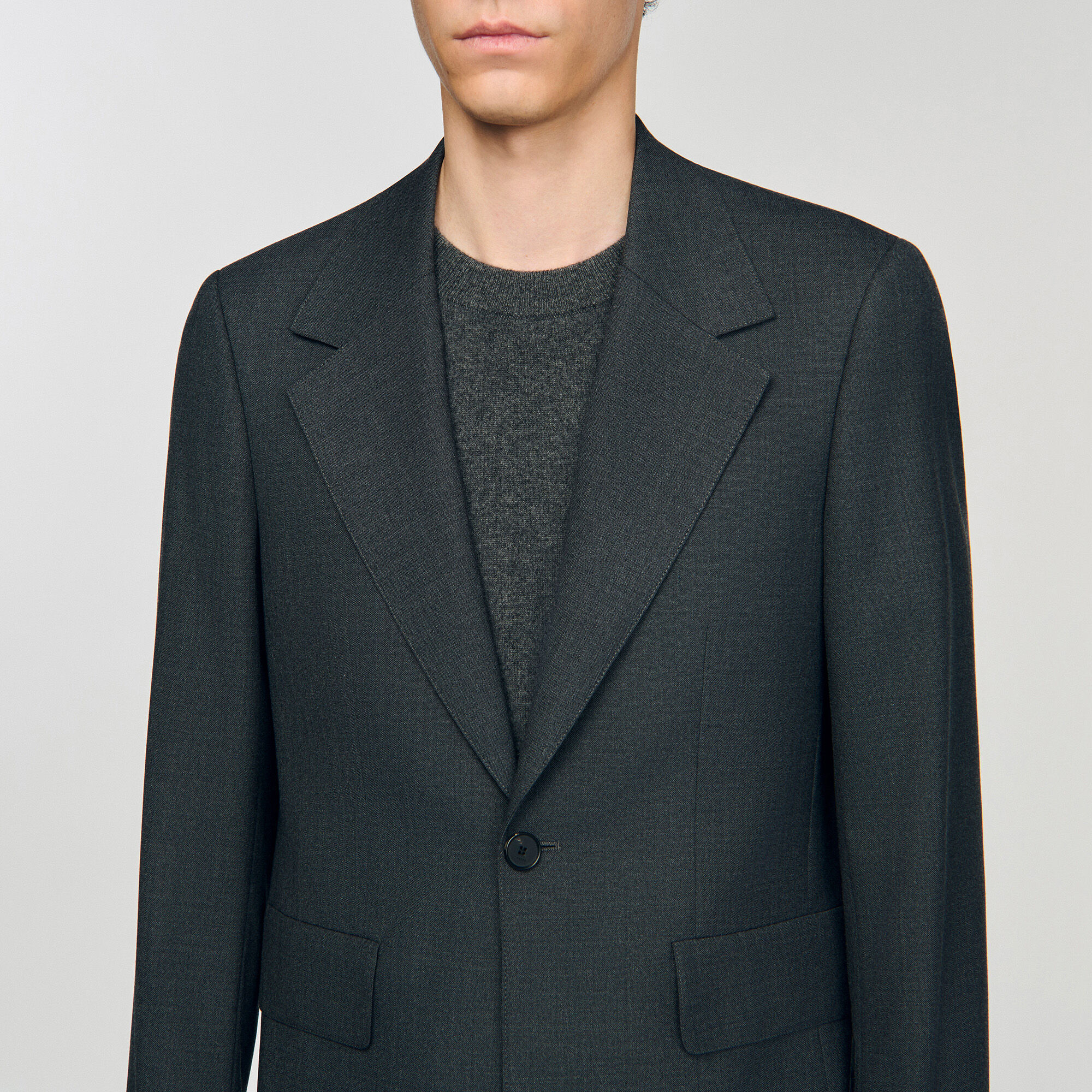Chaqueta de traje amplia de lana