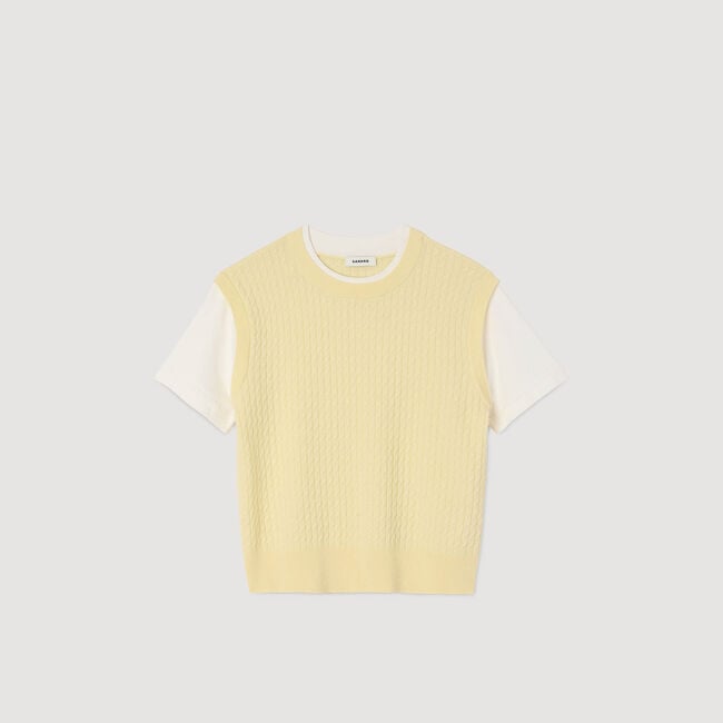 Jersey de punto de dos materiales