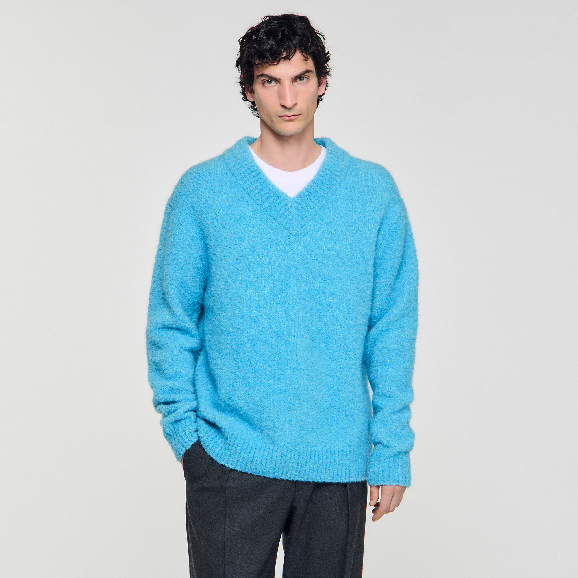 Jersey de cuello V de manga larga