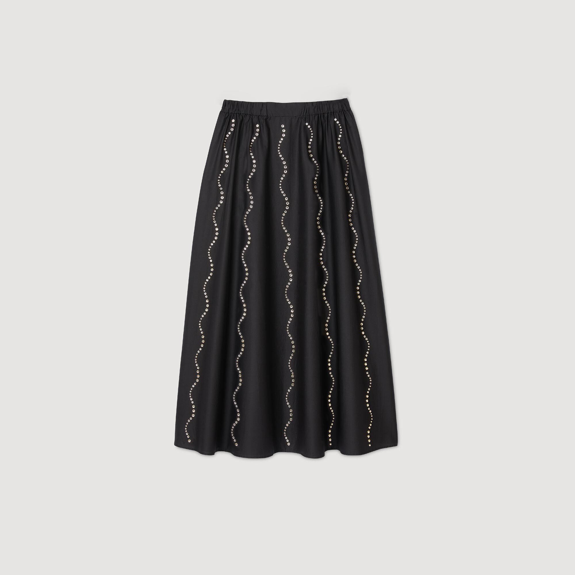 Falda larga con strass