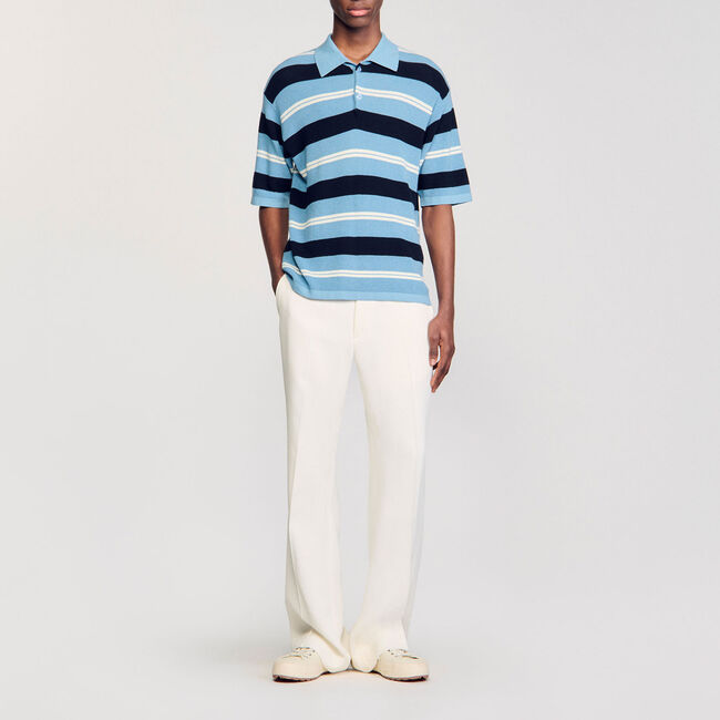 Polo de punto a rayas - Hombre | Sandro