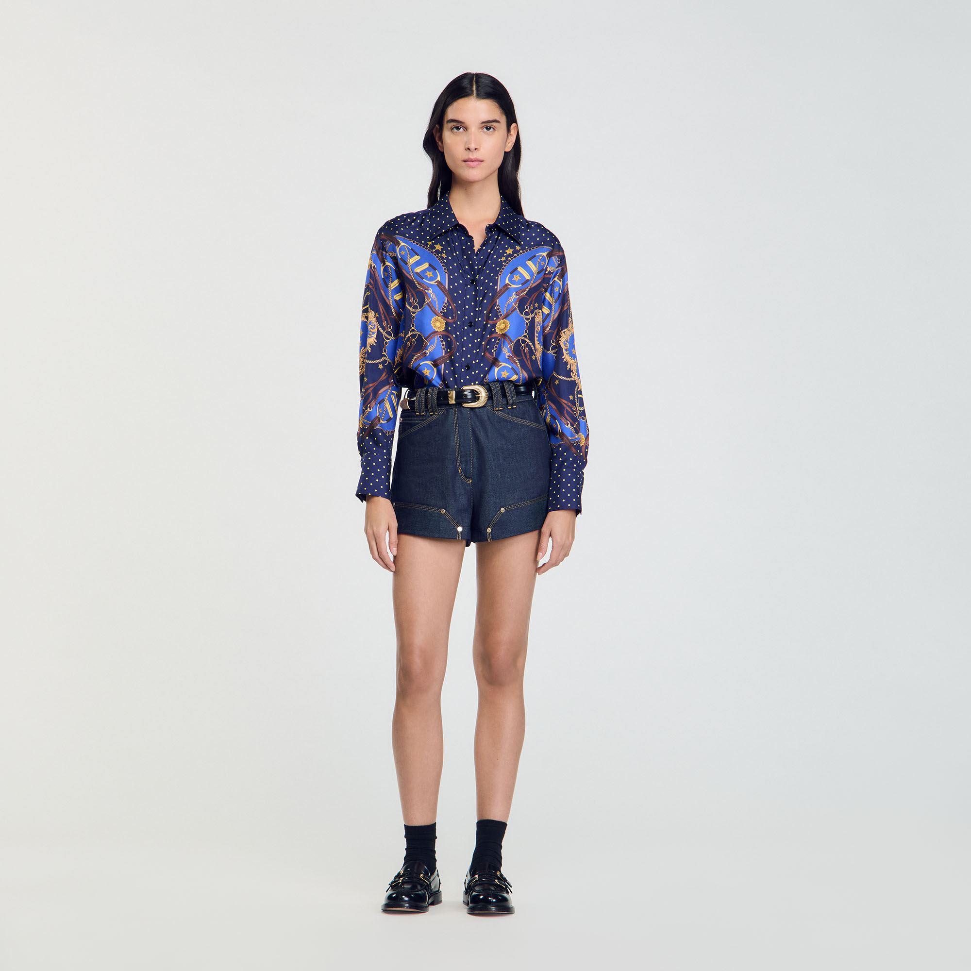 Camisas de seda estampadas hombre top