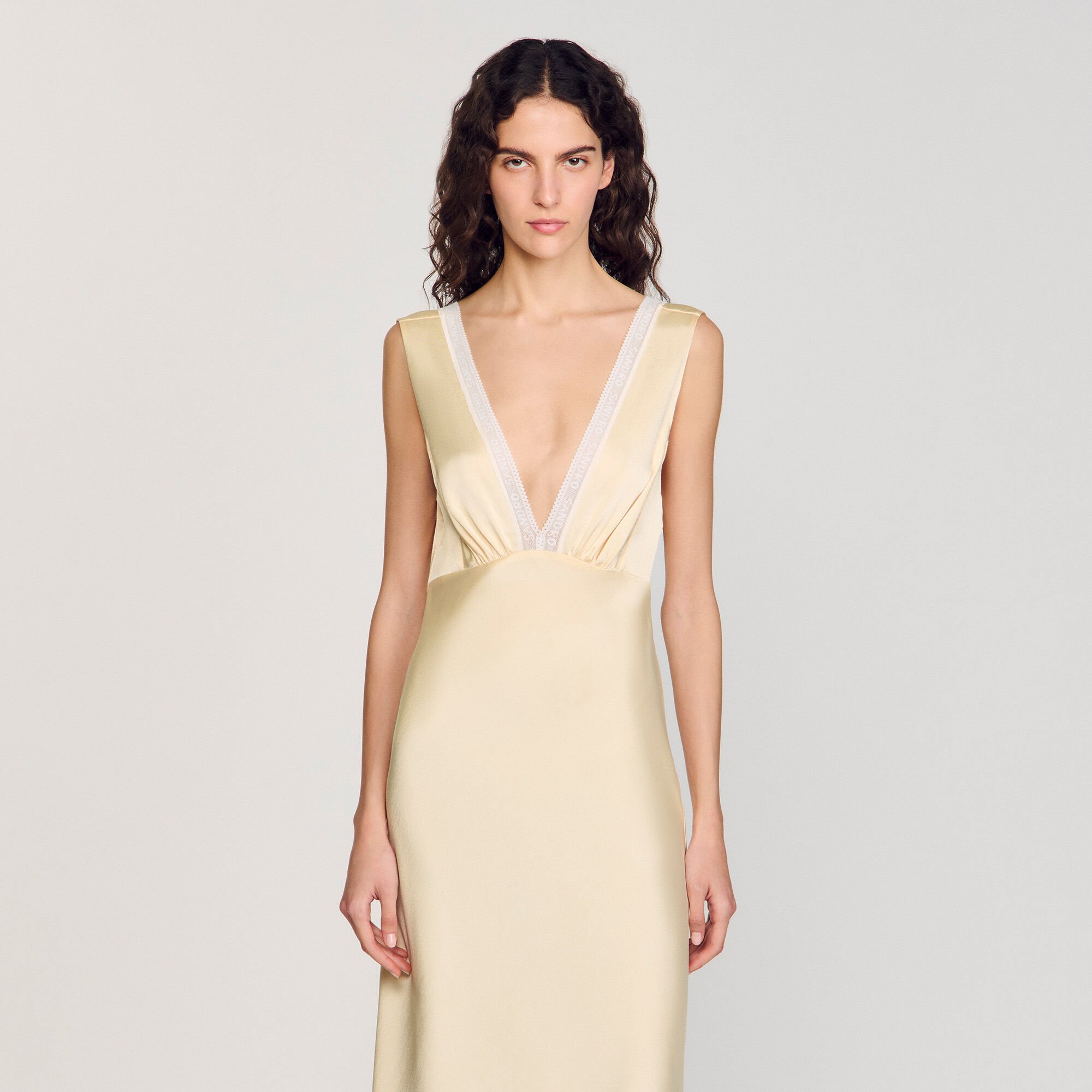 Vestido largo satinado