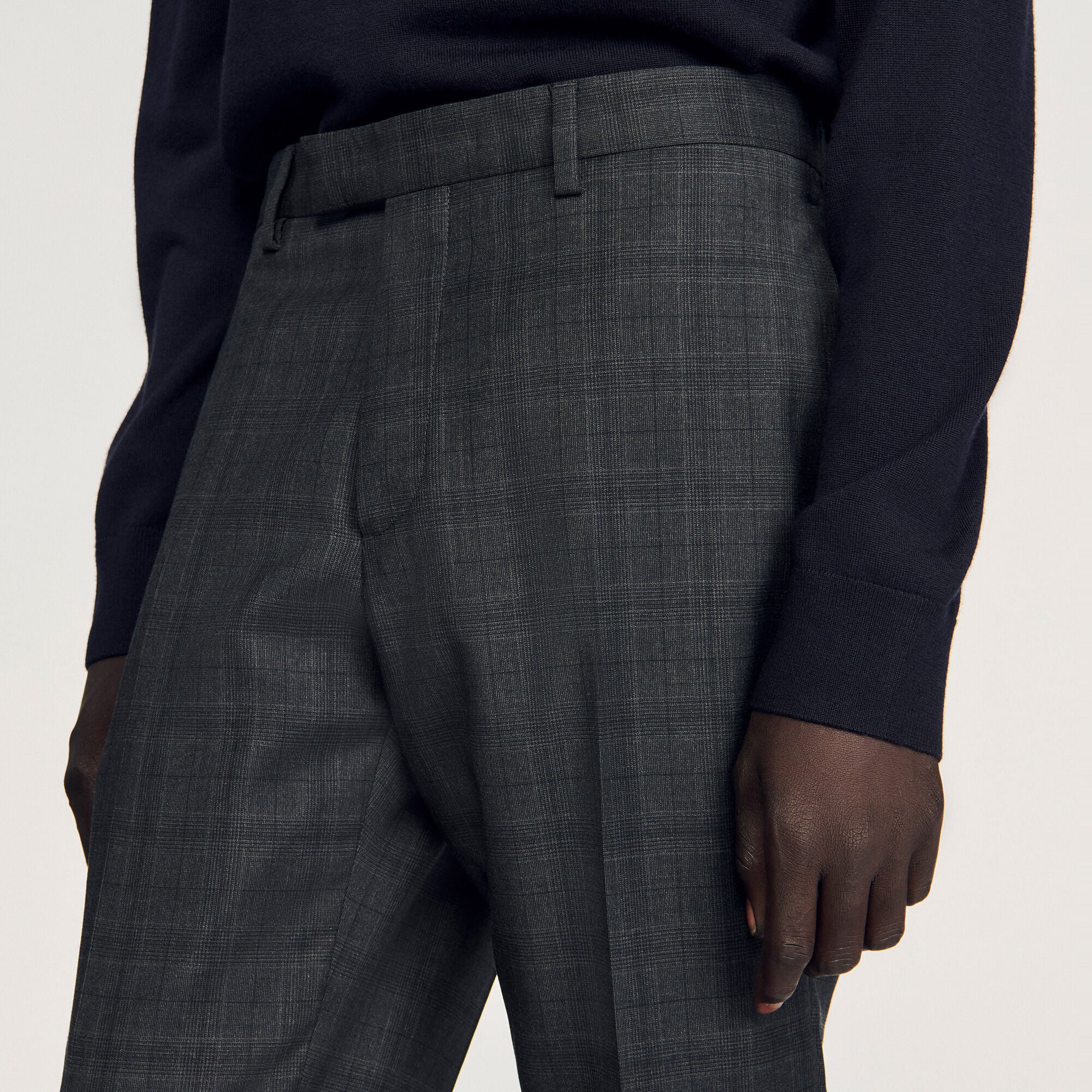 Pantal&oacute;n de lana a cuadros - Hombre | Sandro