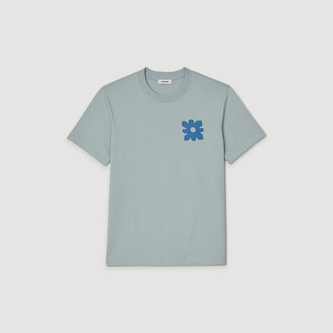 Camiseta con detalle de flor