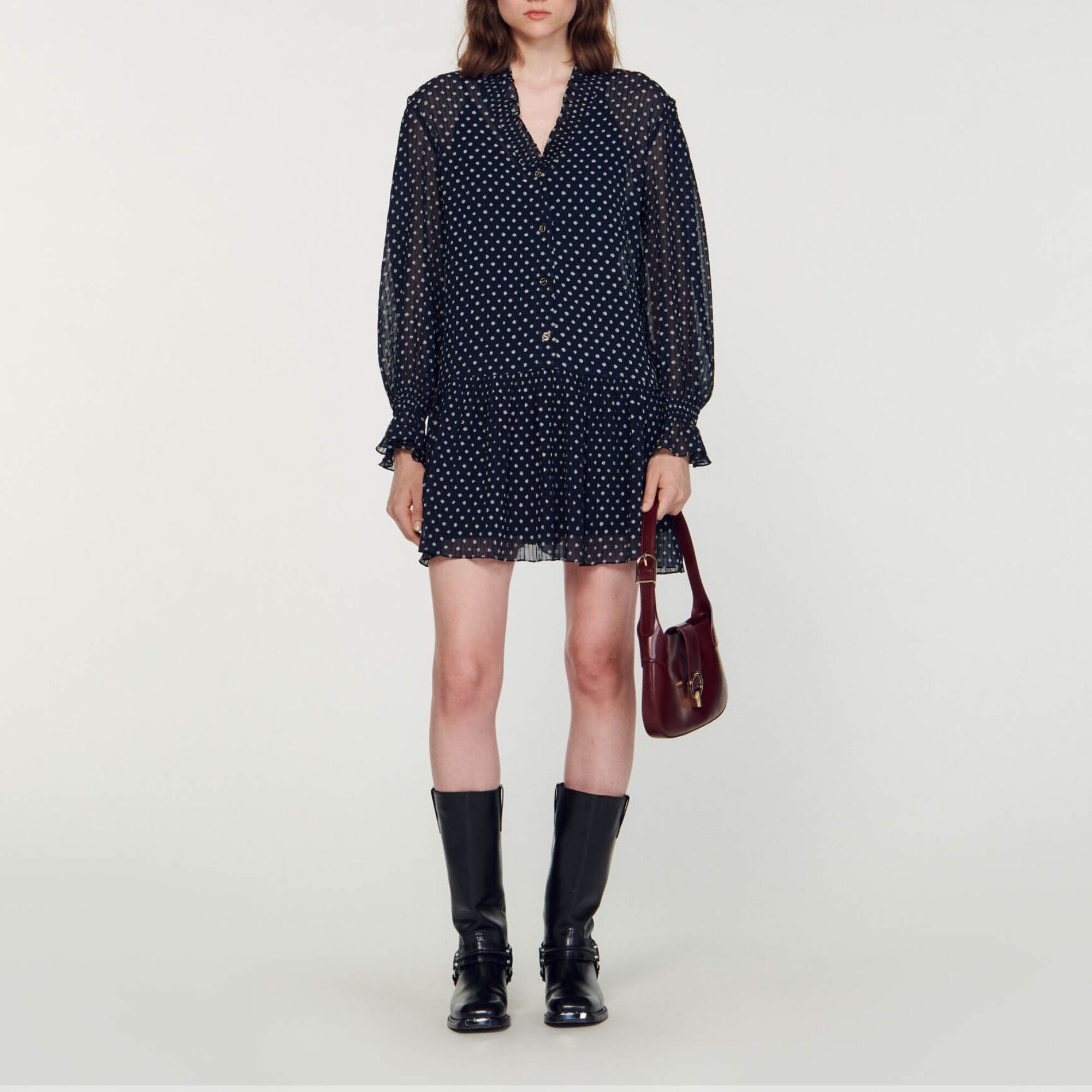 Vestido corto con lunares