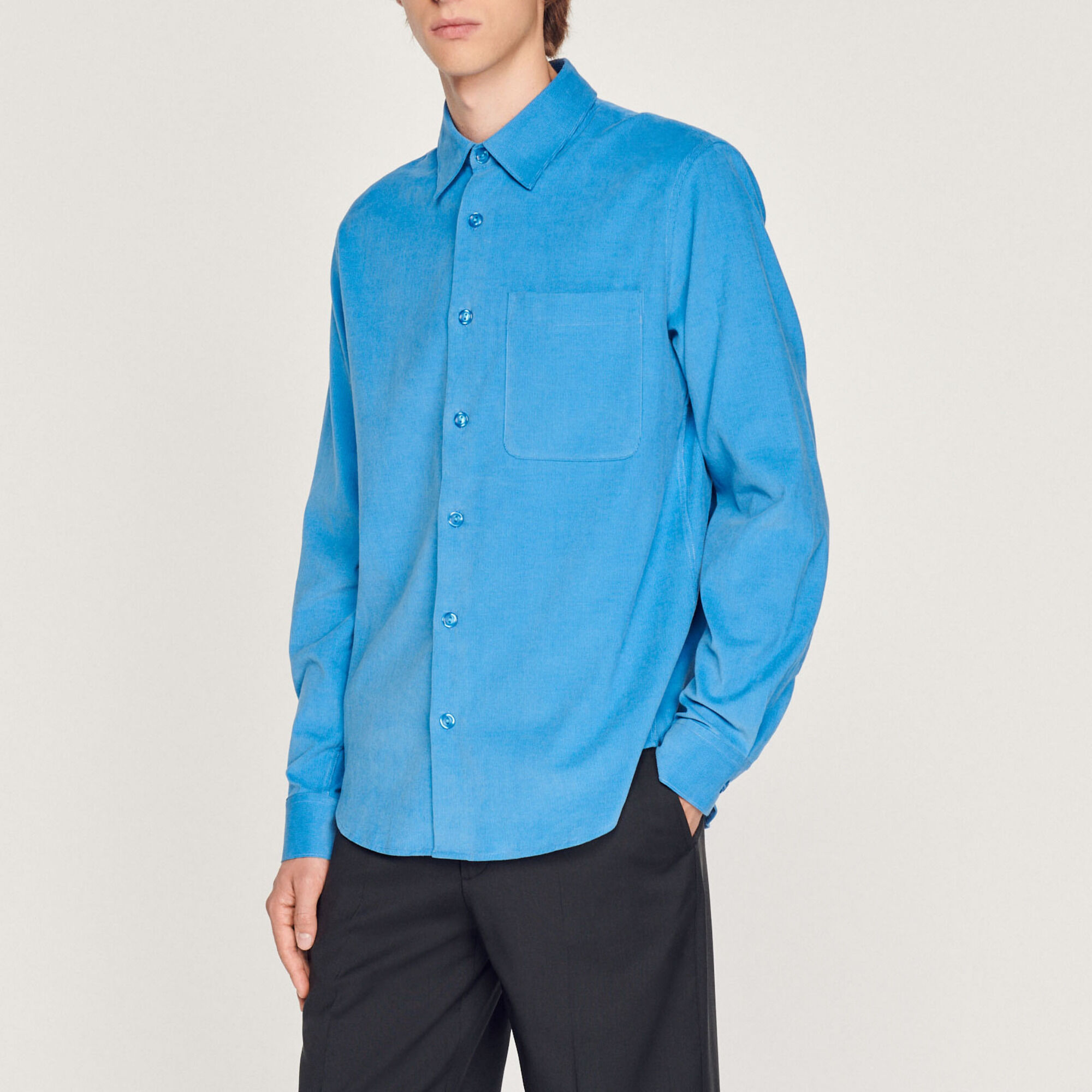 Camisa de terciopelo acanalado