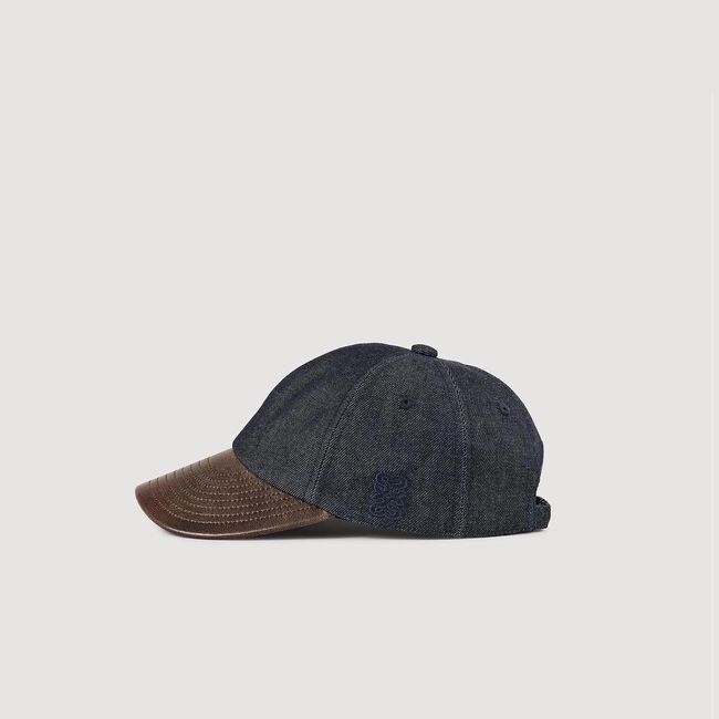 Gorra de denim y cuero