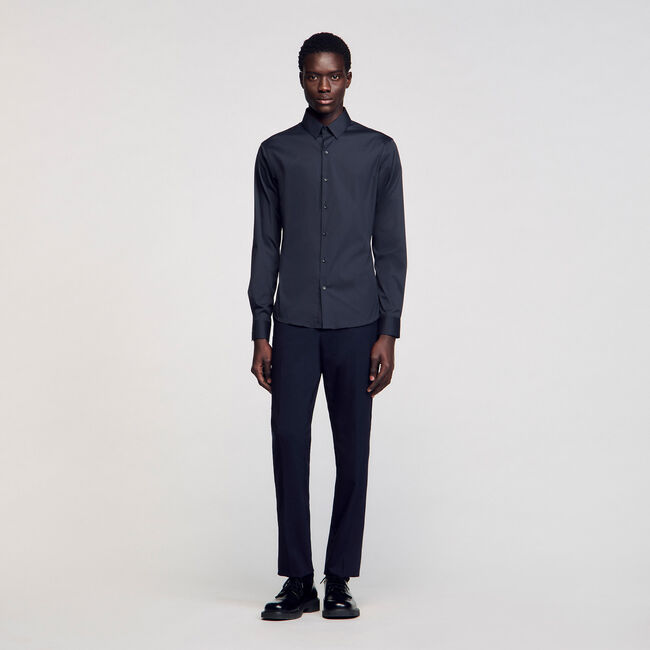 Camisa ajustada de algodón stretch