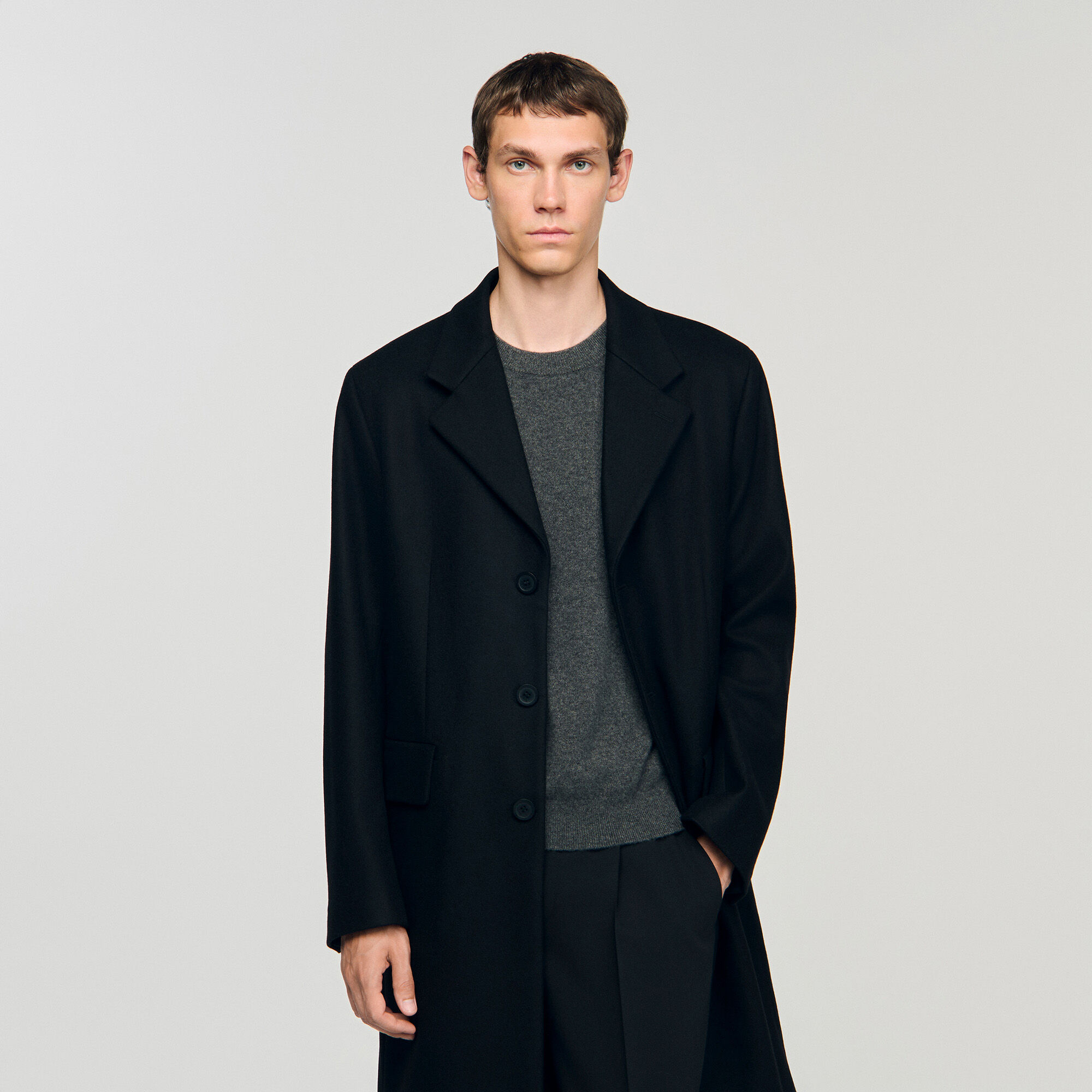 Abrigo de lana y cachemira