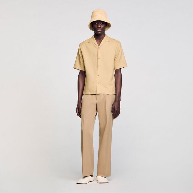 Camisa de algodón y lino