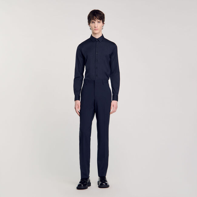 Camisa ajustada de algodón stretch