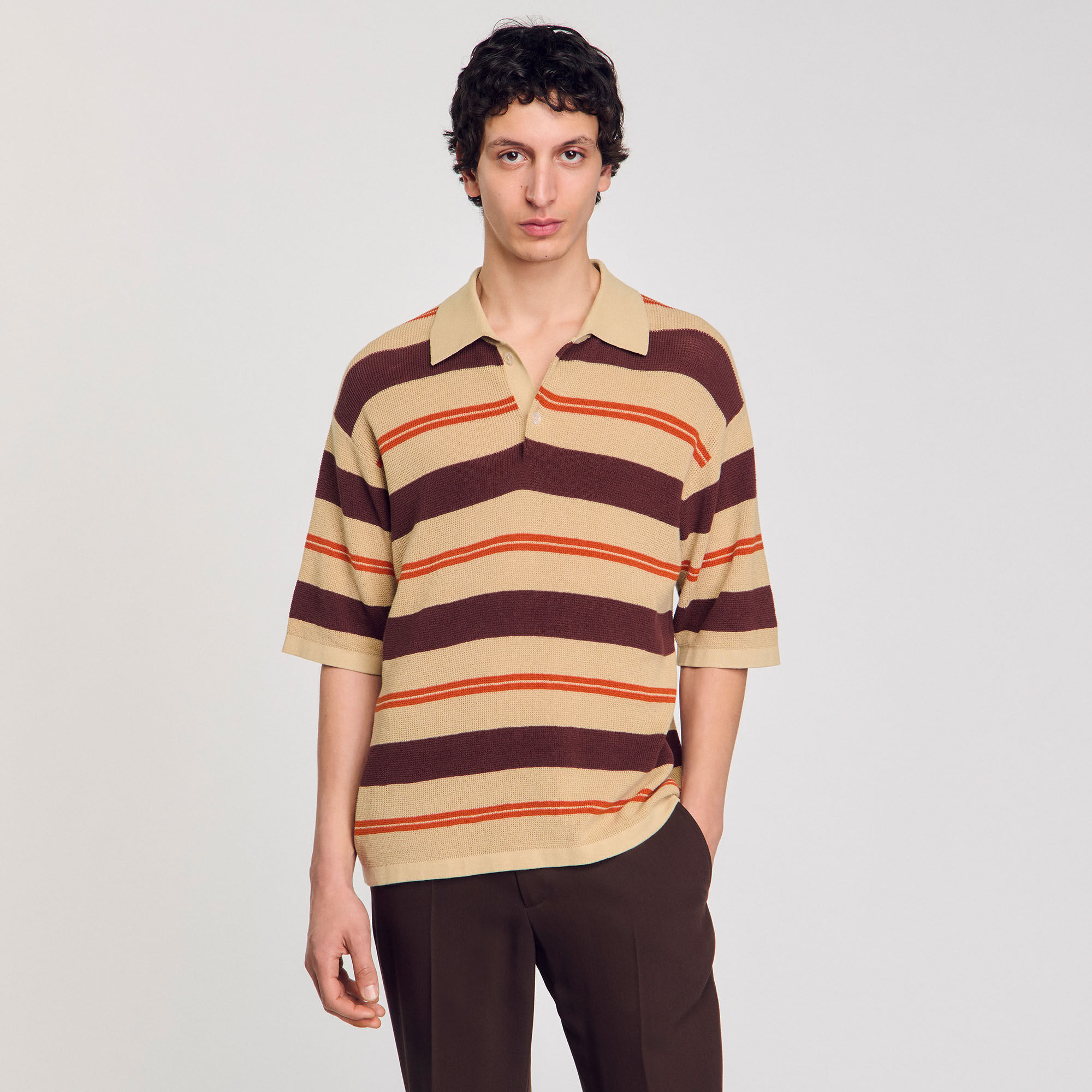 Polo de punto a rayas