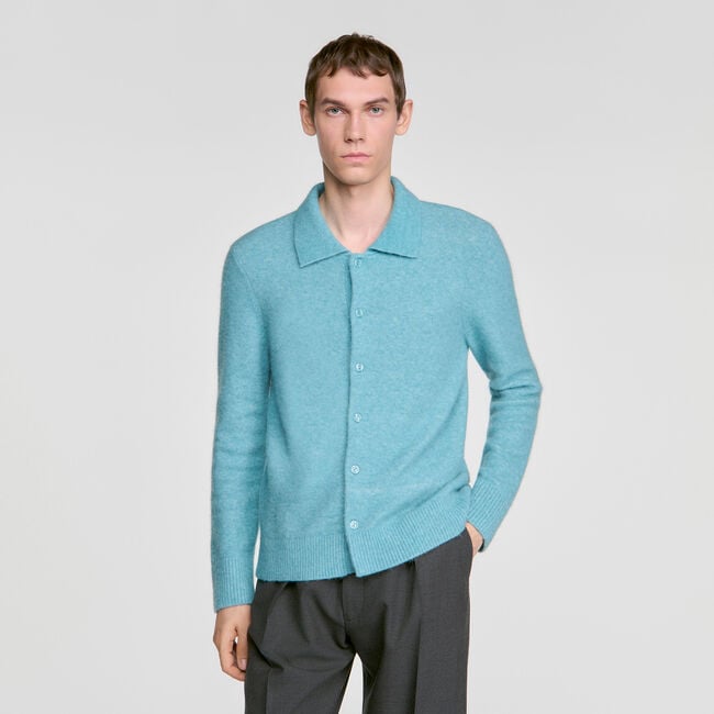 C&aacute;rdigan de alpaca y lana - Hombre | Sandro