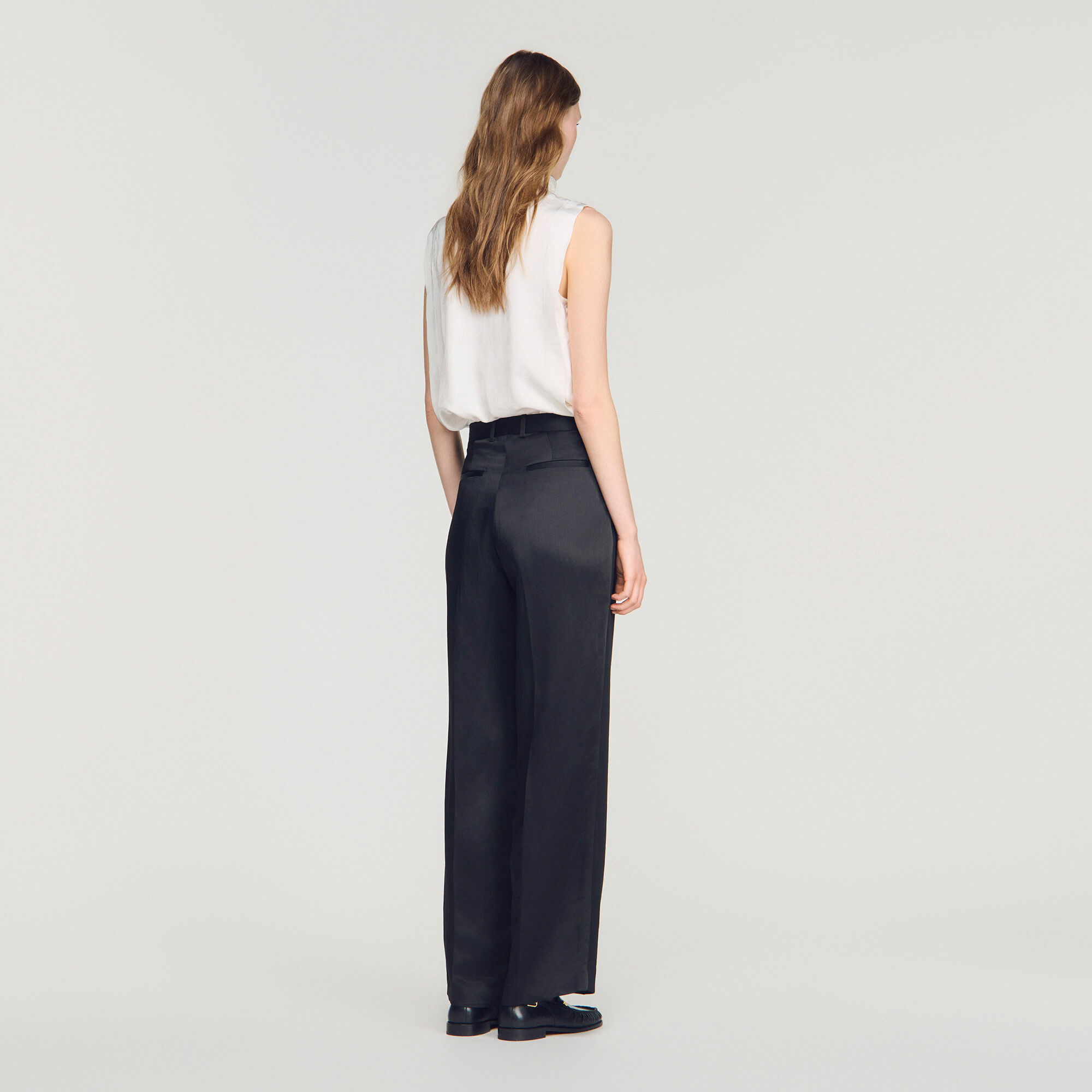 Pantal&oacute;n bimaterial satinado