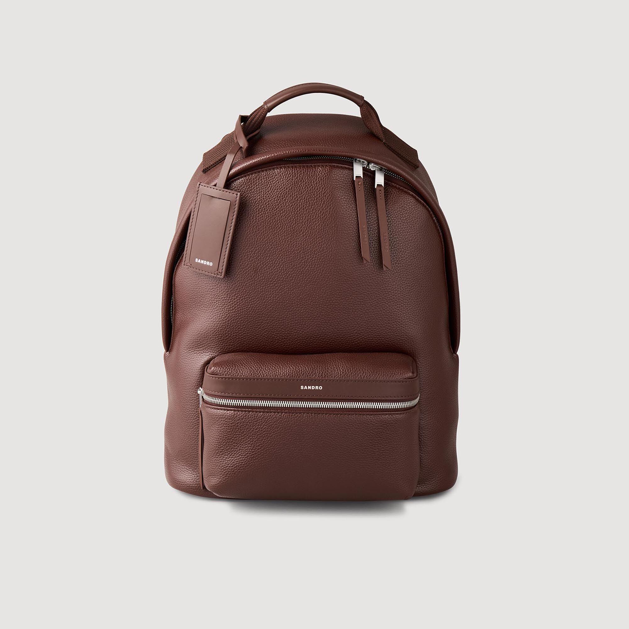 Mochila de tela revestida marron para hombre Sandro Paris