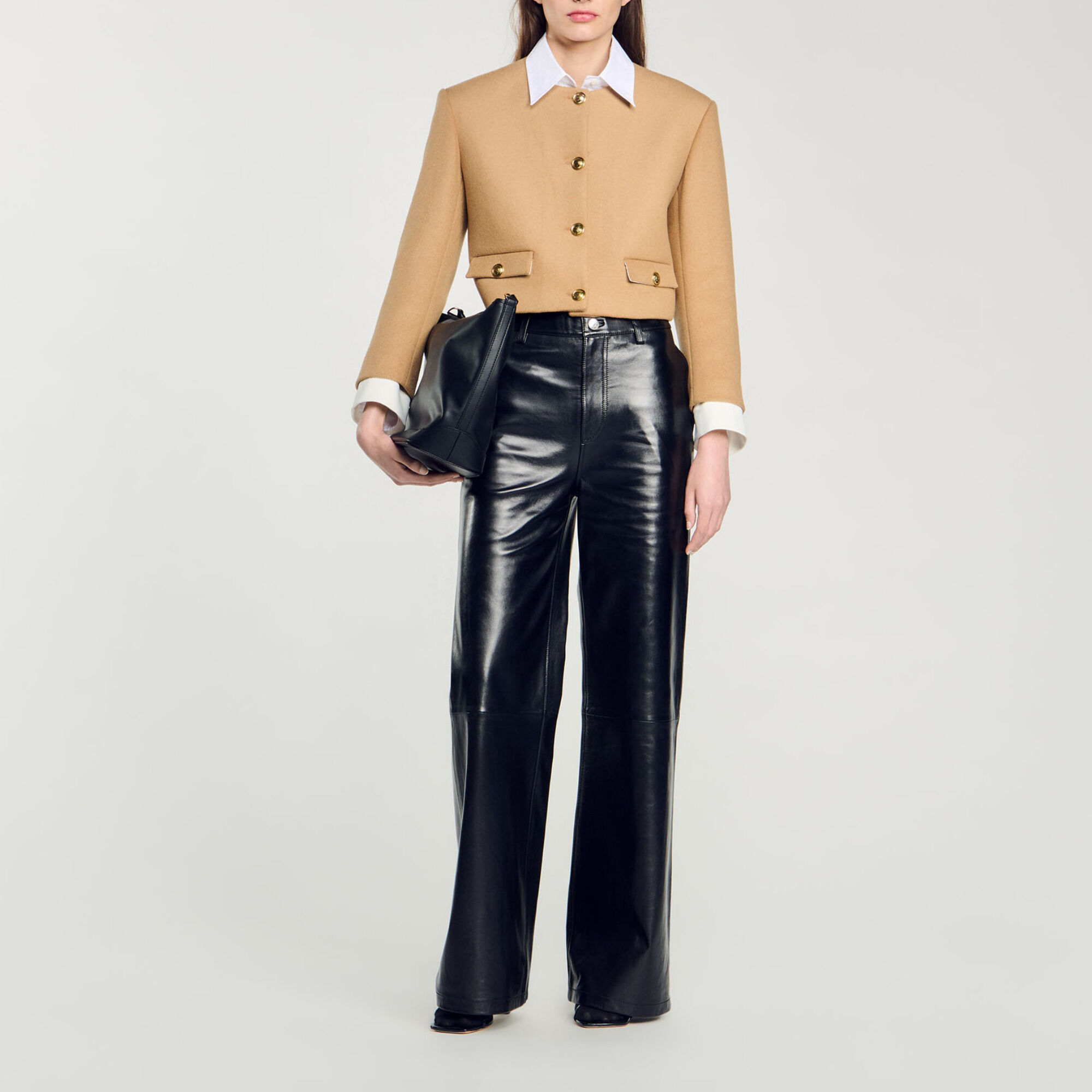 Chaqueta corta de mezcla de lana