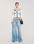 Cárdigan con detalles denim