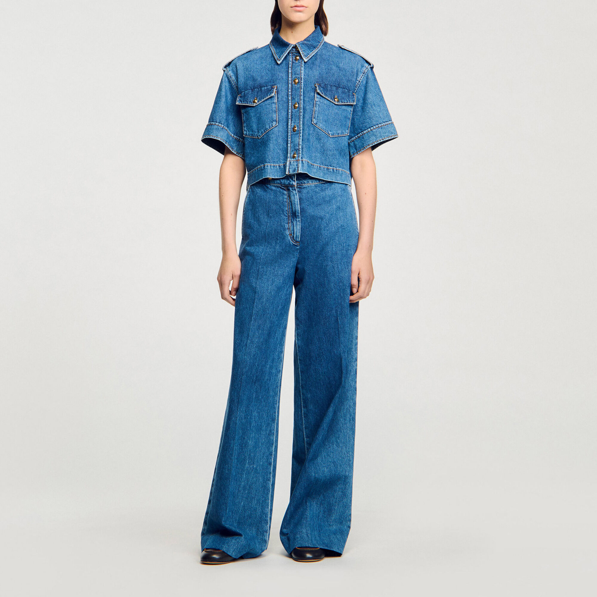 Camisa corta de denim - Mujer | Sandro