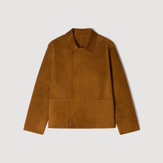 Cazadora de cuero de ante