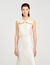 Vestido largo satinado con strass