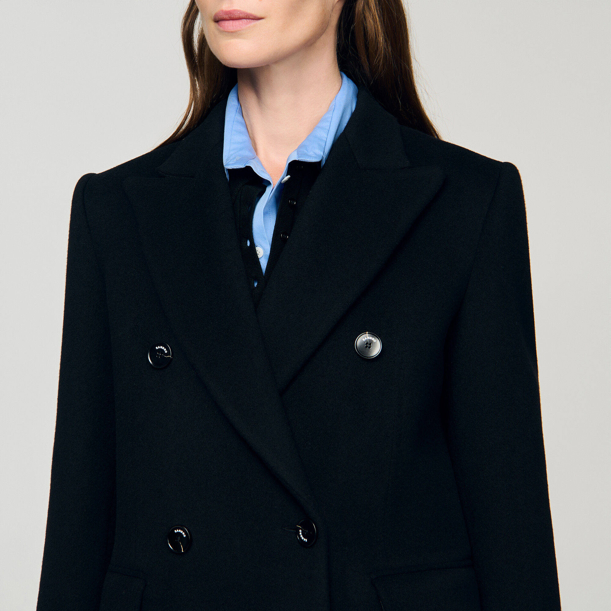 Abrigo largo de lana