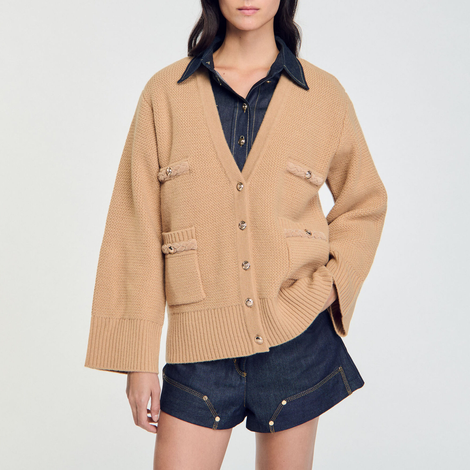 Cárdigan largo de lana