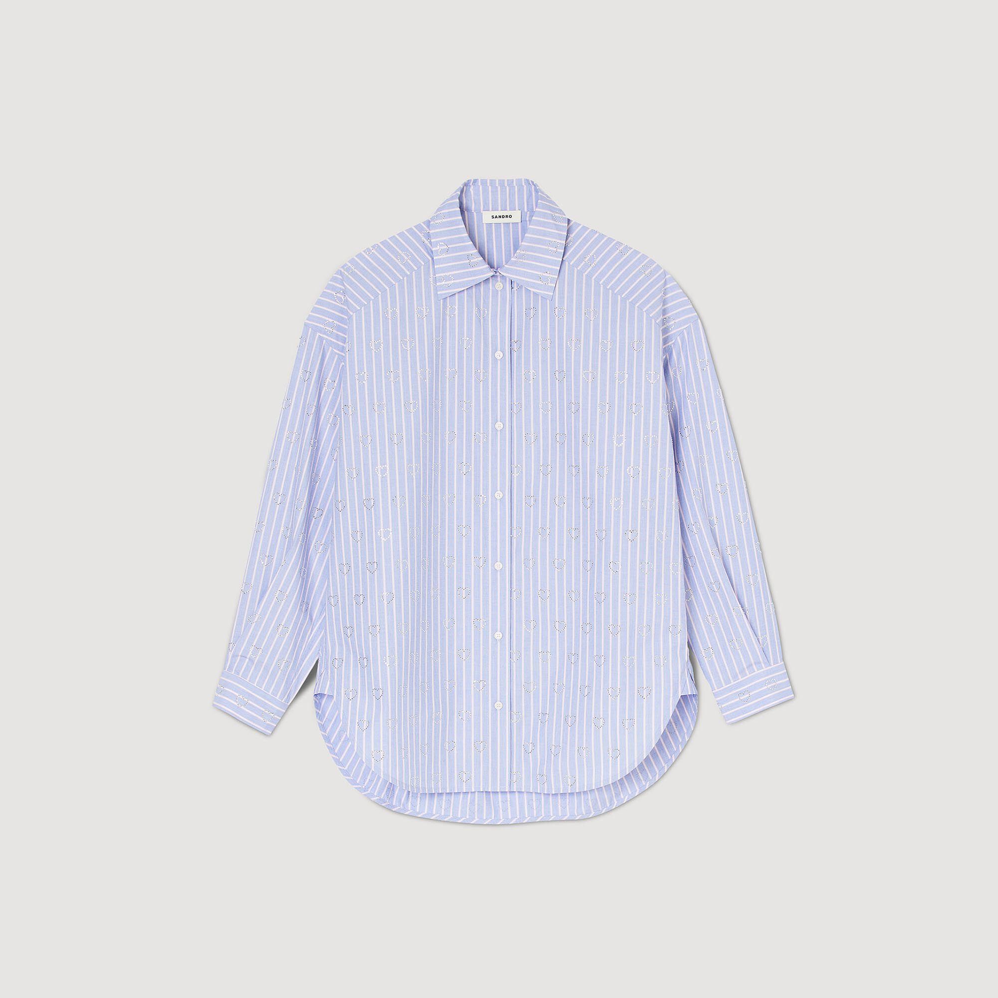 Camisa decorada con corazones de strass