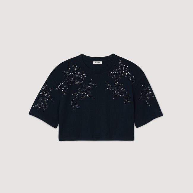 Camiseta con pedrería