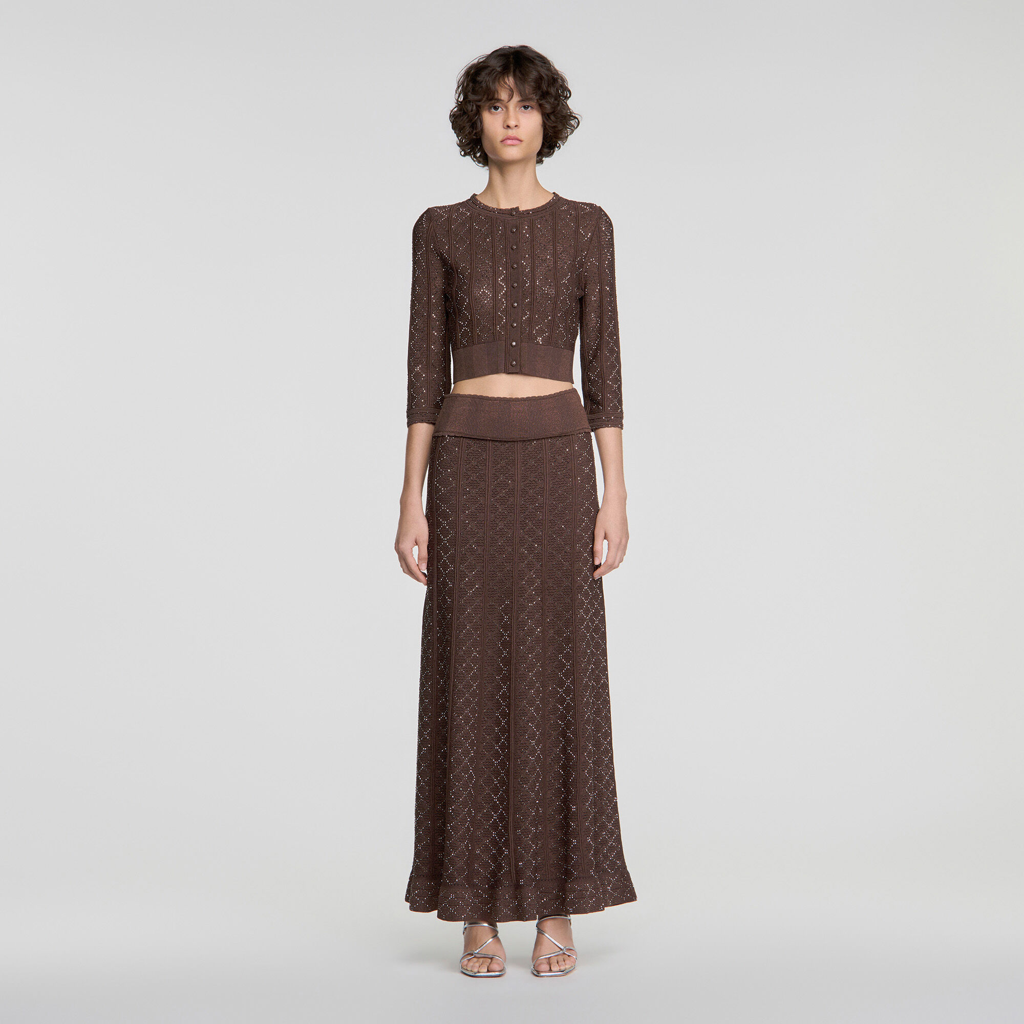 C&aacute;rdigan corto con strass - Mujer | Sandro