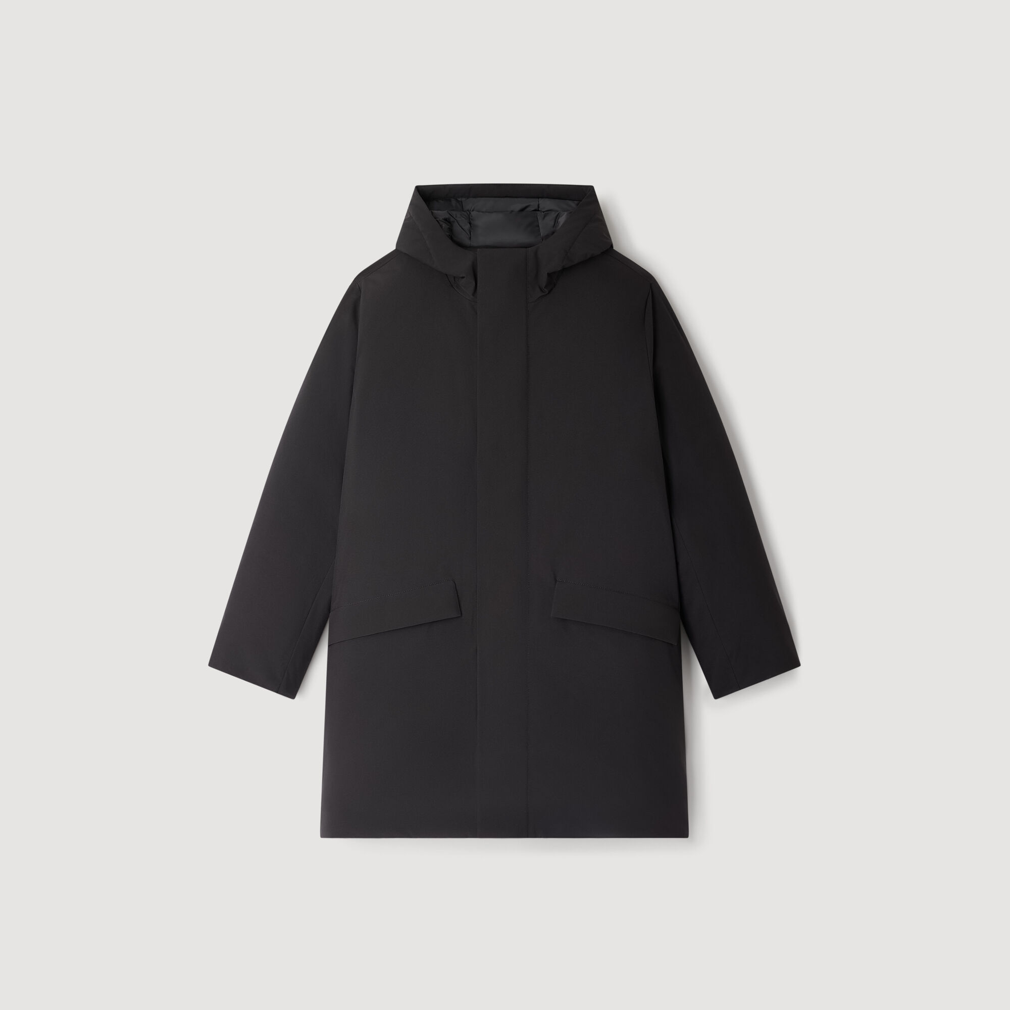 Parka con capucha y cremallera