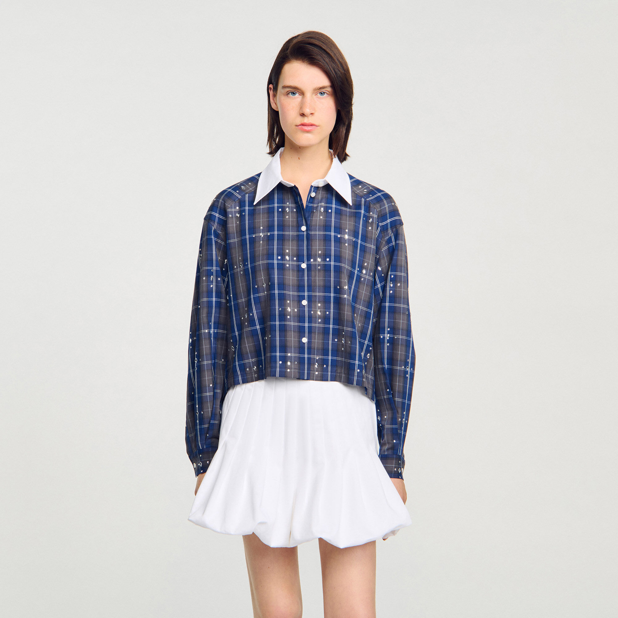 Camisa a cuadros con strass