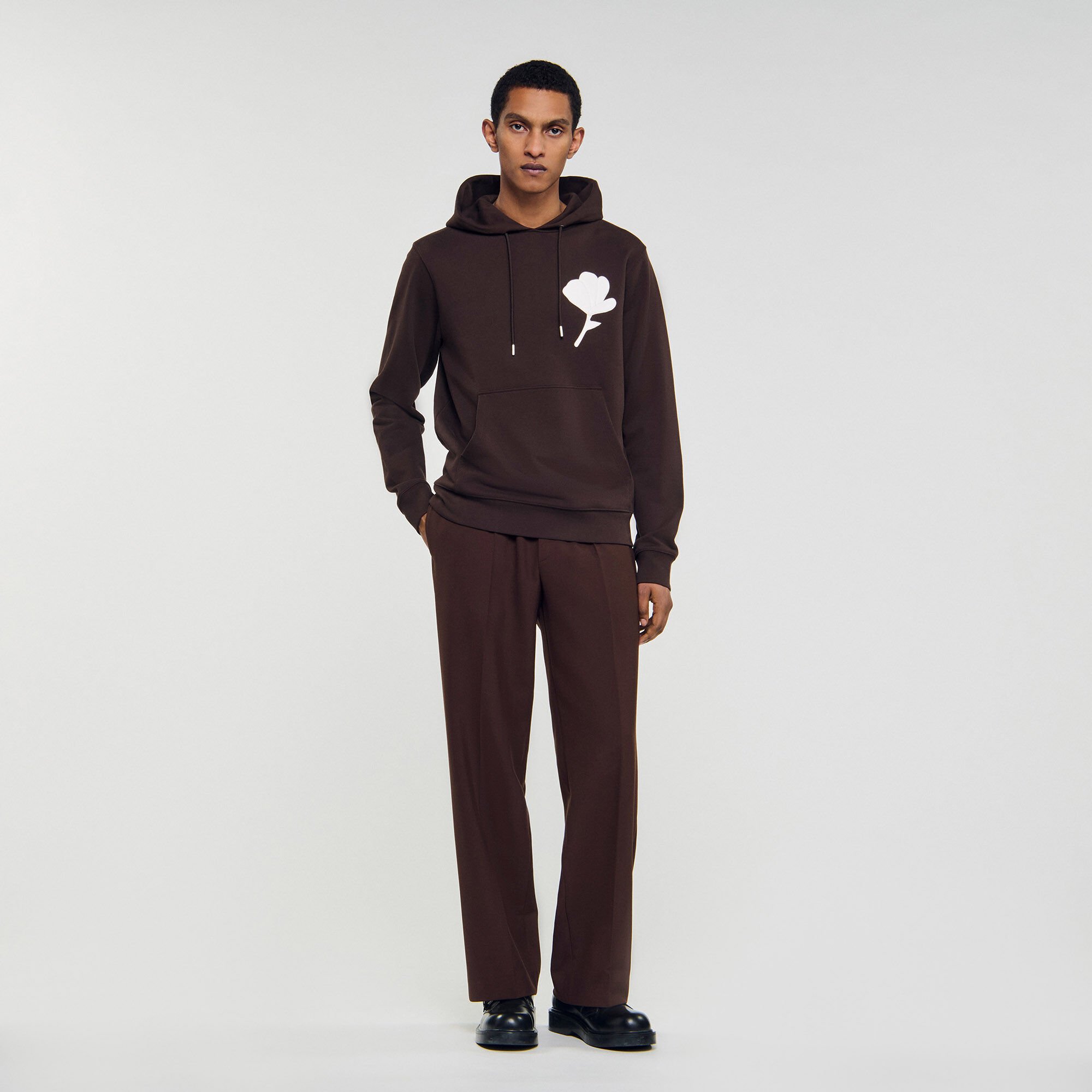Sudadera con parche de flor