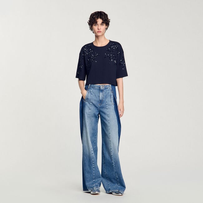 Camiseta con pedrería