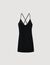 Vestido corto con tirantes de strass
