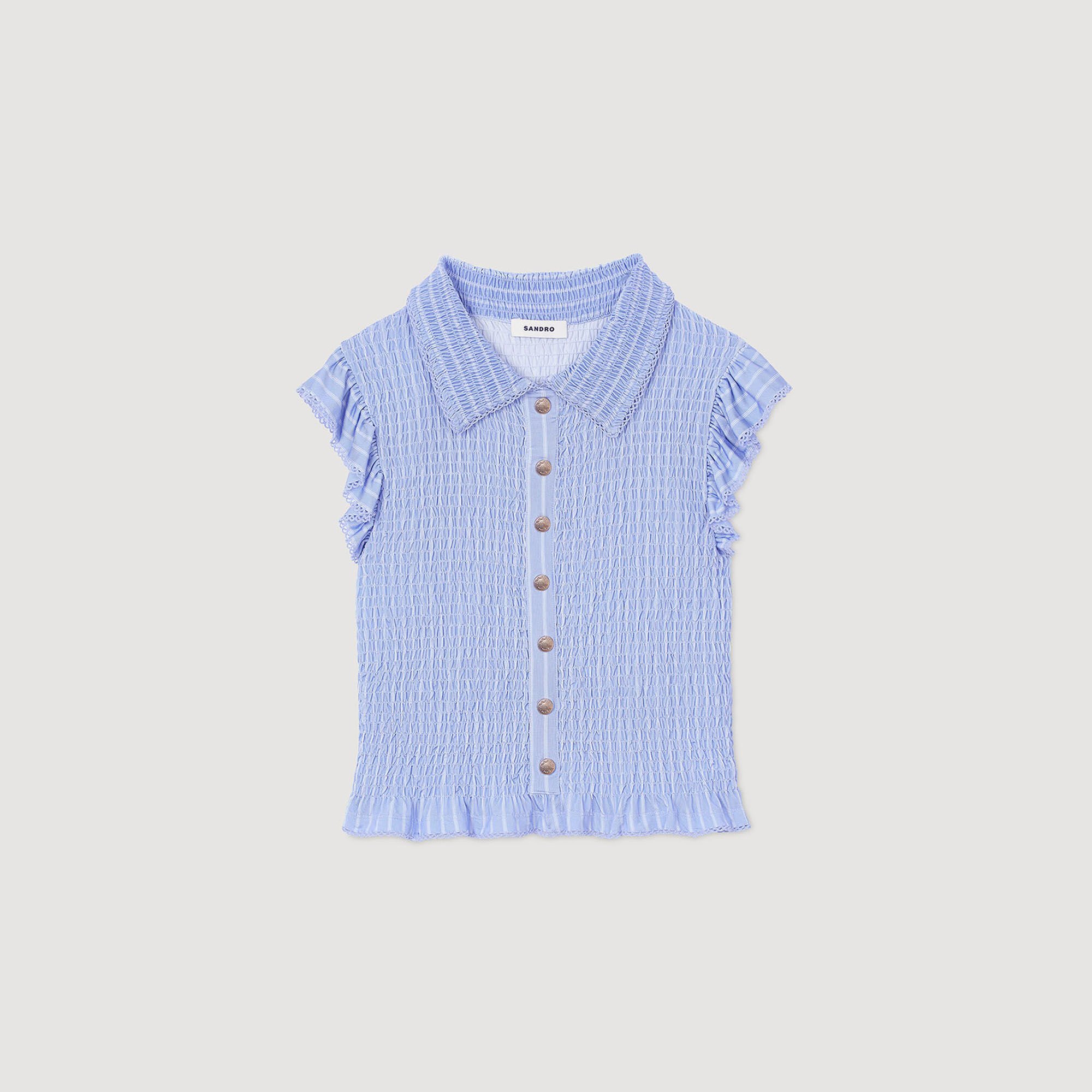 Camiseta fruncida a rayas