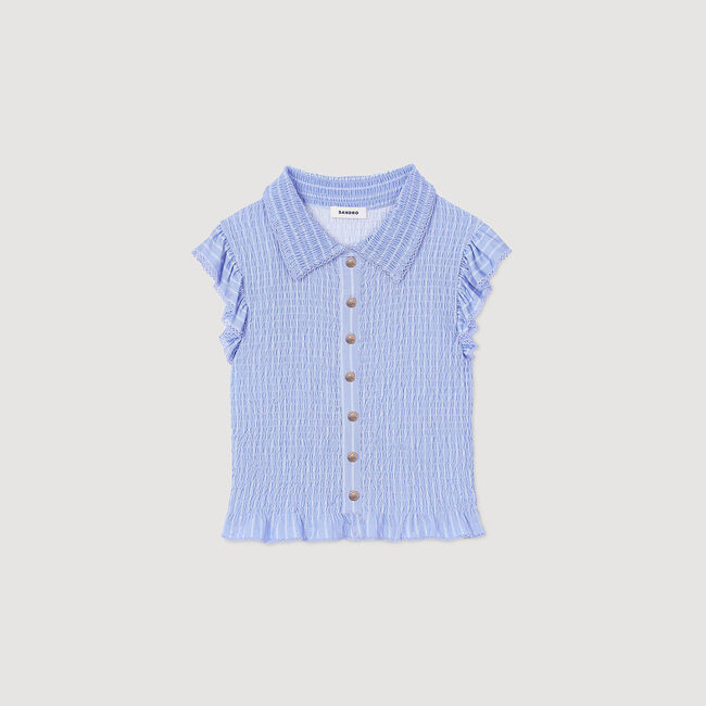 Camiseta fruncida a rayas