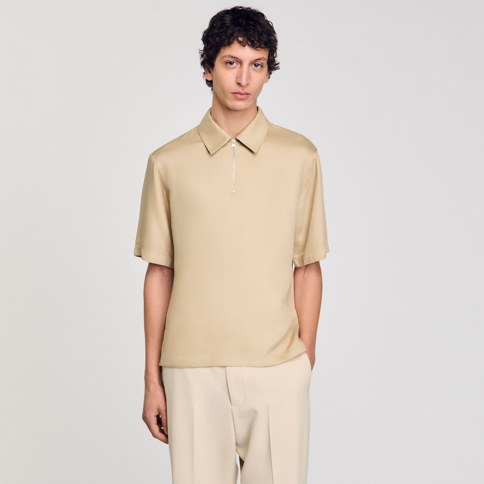 Polo de cuello con cremallera
