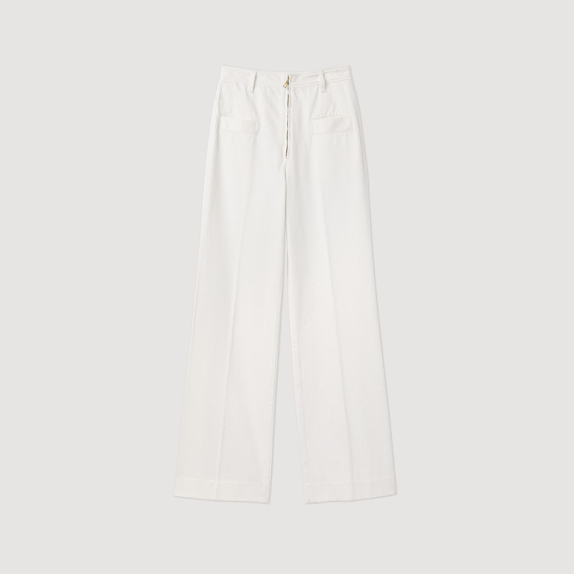 Pantal&oacute;n ancho de tela - Mujer | Sandro