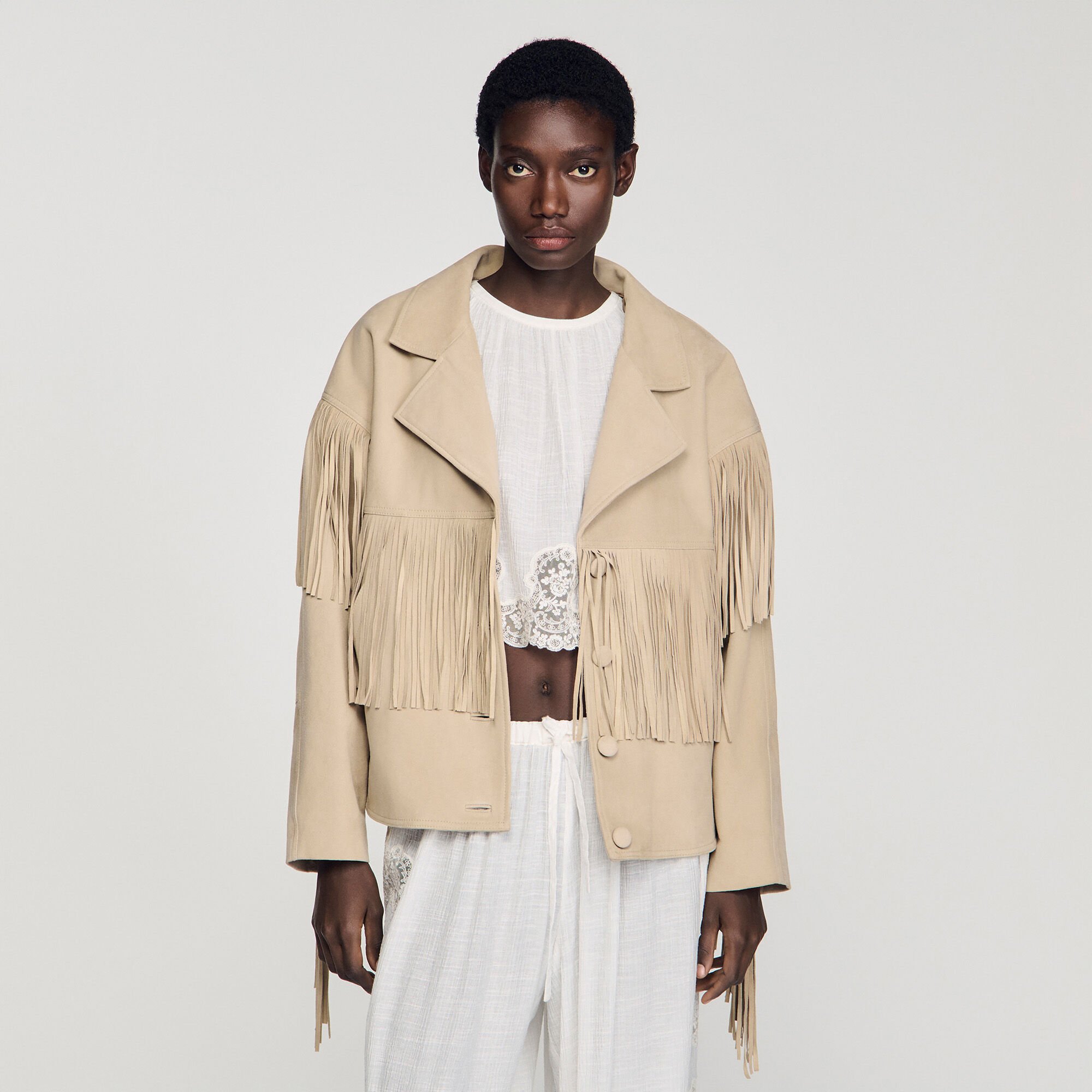 Cazadora de ante con flecos