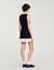 Vestido corto de tweed bicolor